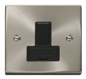 VPSC651BK  Deco Victorian Satin Chrome 13A Fused Switched Connection Unit - Black